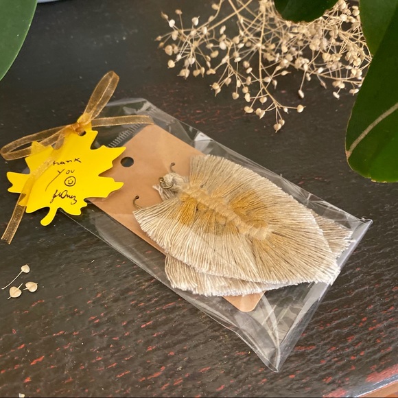 Macrame feathers earrings J. Cruz Hand made w love - Picture 2 of 13